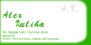 alex kuliha business card